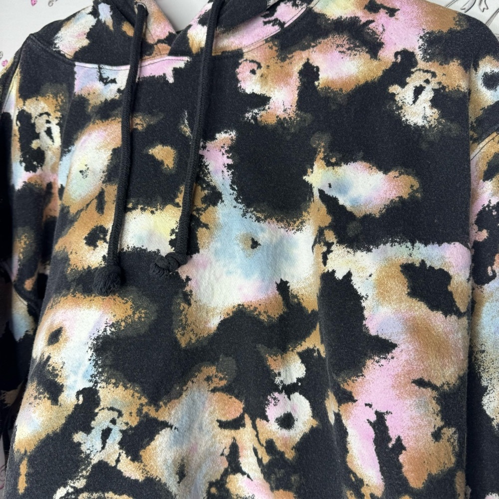 Wild fable sweater hoodie pull over crop tie dye camo pastel cotton candy fleece - Picture 9 of 10